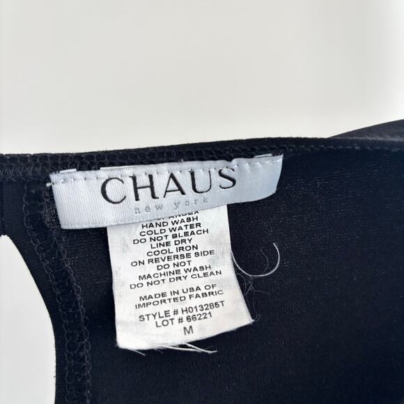 CHAUS New York Sleeveless Black Pearl Top Keyhole Tank Sequin Size Medium - Picture 3 of 6